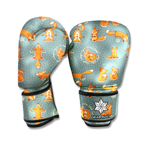 Christmas Fox Pattern Print Boxing Gloves