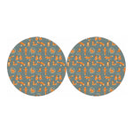 Christmas Fox Pattern Print Car Coasters
