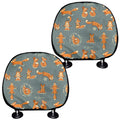 Christmas Fox Pattern Print Car Headrest Covers