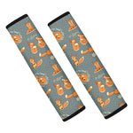 Christmas Fox Pattern Print Car Seat Belt Covers