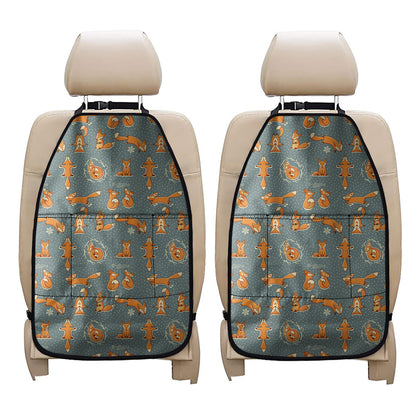 Christmas Fox Pattern Print Car Seat Organizers