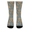 Christmas Fox Pattern Print Crew Socks