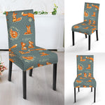 Christmas Fox Pattern Print Dining Chair Slipcover