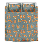 Christmas Fox Pattern Print Duvet Cover Bedding Set