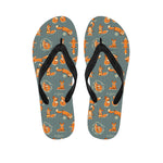 Christmas Fox Pattern Print Flip Flops