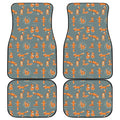 Christmas Fox Pattern Print Front and Back Car Floor Mats
