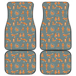 Christmas Fox Pattern Print Front and Back Car Floor Mats