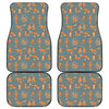 Christmas Fox Pattern Print Front and Back Car Floor Mats