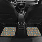 Christmas Fox Pattern Print Front and Back Car Floor Mats