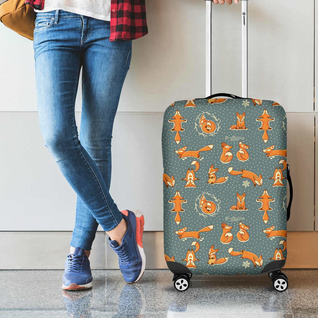 Christmas Fox Pattern Print Luggage Cover