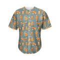 Christmas Fox Pattern Print Men's Baseball Jersey