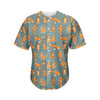 Christmas Fox Pattern Print Men's Baseball Jersey