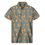 Christmas Fox Pattern Print Men's Short Sleeve Shirt