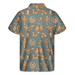 Christmas Fox Pattern Print Men's Short Sleeve Shirt