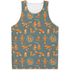 Christmas Fox Pattern Print Men's Tank Top