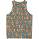 Christmas Fox Pattern Print Men's Tank Top