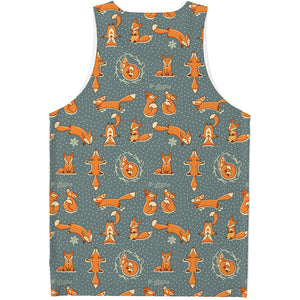 Christmas Fox Pattern Print Men's Tank Top