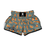 Christmas Fox Pattern Print Muay Thai Boxing Shorts