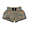 Christmas Fox Pattern Print Muay Thai Boxing Shorts