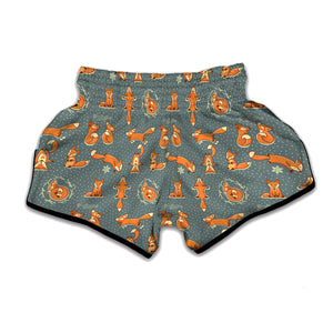 Christmas Fox Pattern Print Muay Thai Boxing Shorts