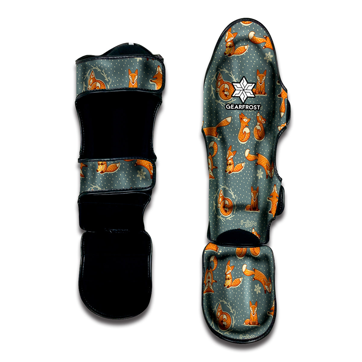 Christmas Fox Pattern Print Muay Thai Shin Guard