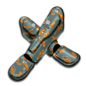 Christmas Fox Pattern Print Muay Thai Shin Guard