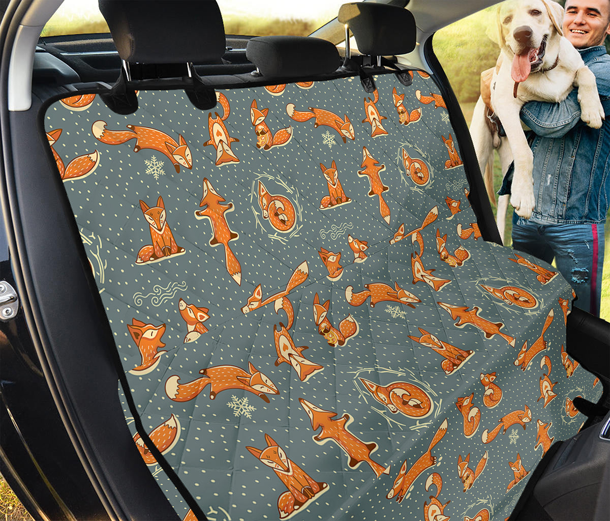 Christmas Fox Pattern Print Pet Car Back Seat Cover