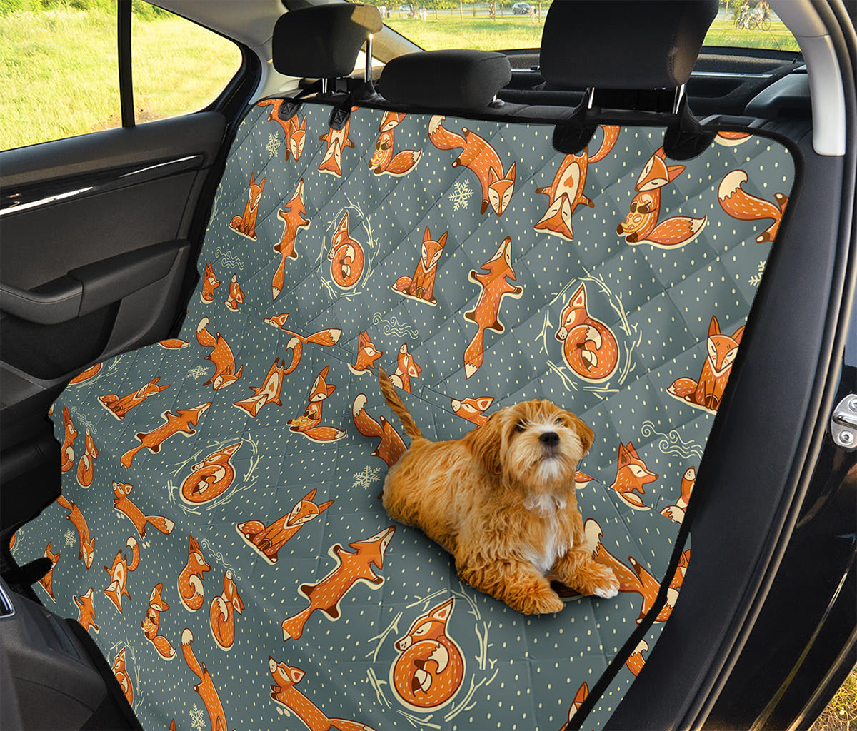 Christmas Fox Pattern Print Pet Car Back Seat Cover