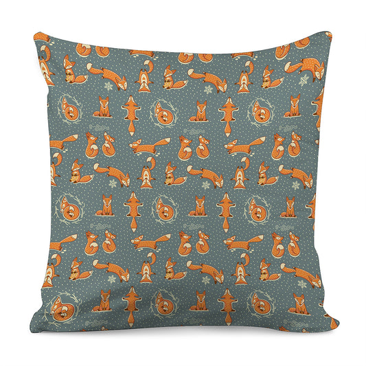Christmas Fox Pattern Print Pillow Cover