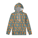 Christmas Fox Pattern Print Pullover Hoodie