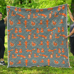 Christmas Fox Pattern Print Quilt
