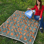 Christmas Fox Pattern Print Quilt
