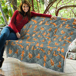 Christmas Fox Pattern Print Quilt