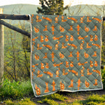 Christmas Fox Pattern Print Quilt