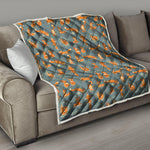 Christmas Fox Pattern Print Quilt