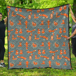 Christmas Fox Pattern Print Quilt