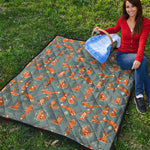 Christmas Fox Pattern Print Quilt