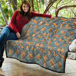 Christmas Fox Pattern Print Quilt