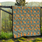 Christmas Fox Pattern Print Quilt
