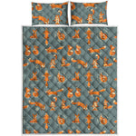 Christmas Fox Pattern Print Quilt Bed Set
