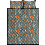 Christmas Fox Pattern Print Quilt Bed Set