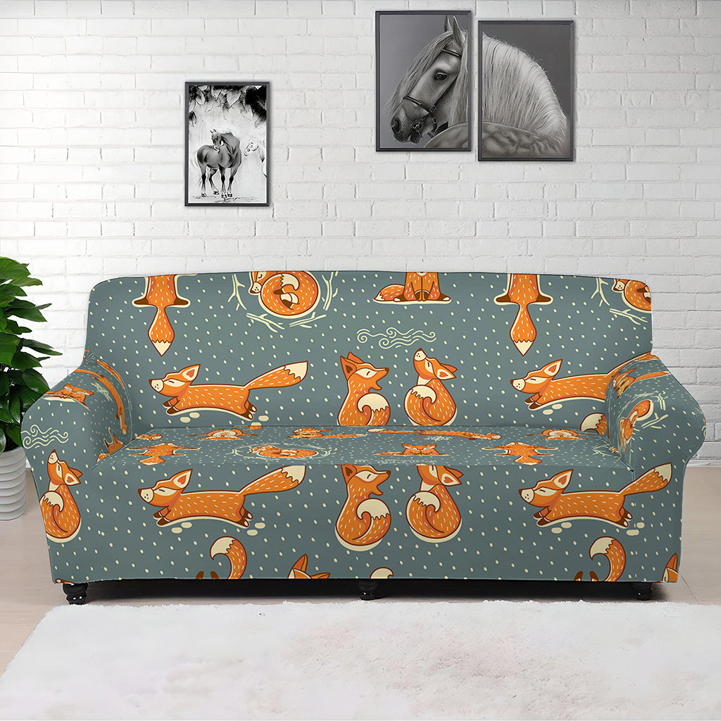 Christmas Fox Pattern Print Sofa Cover