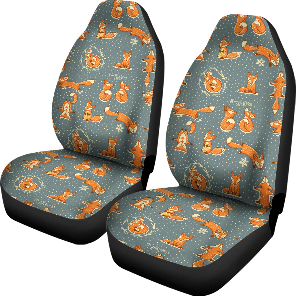 Christmas Fox Pattern Print Universal Fit Car Seat Covers