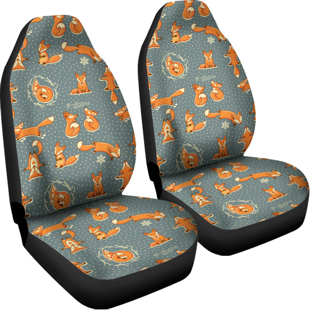 Christmas Fox Pattern Print Universal Fit Car Seat Covers