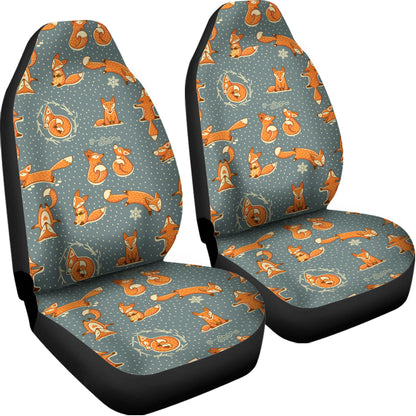 Christmas Fox Pattern Print Universal Fit Car Seat Covers