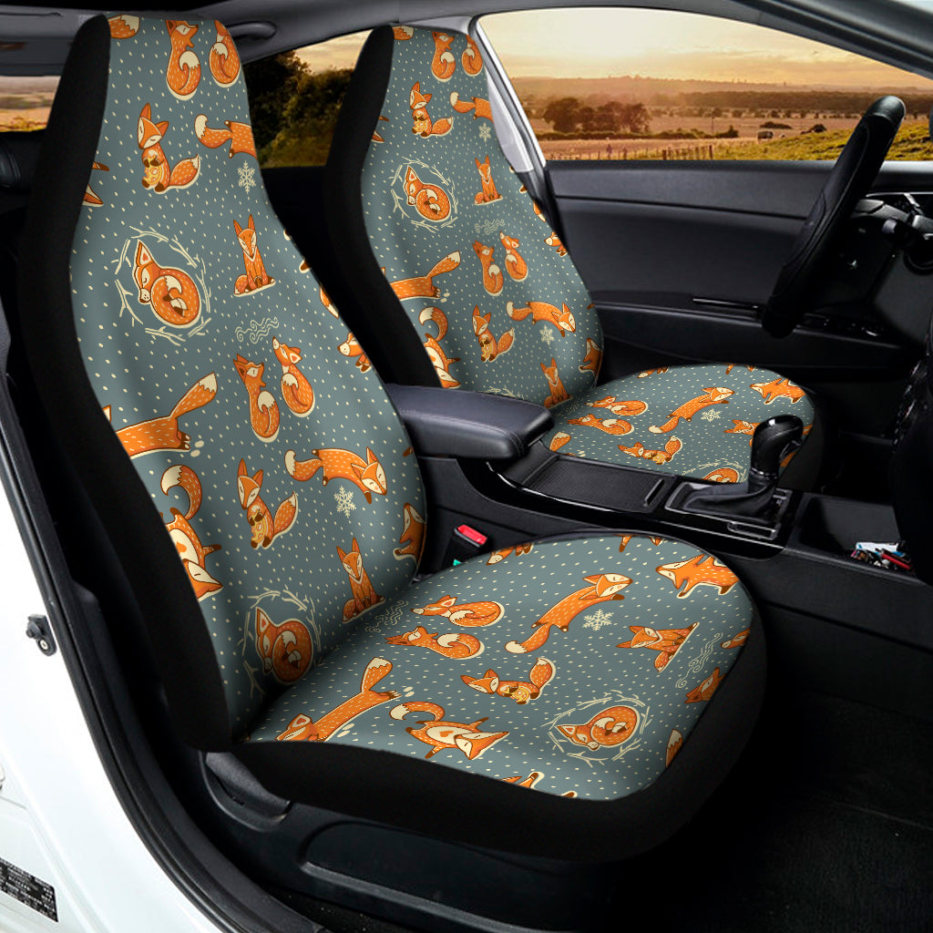 Christmas Fox Pattern Print Universal Fit Car Seat Covers