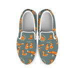 Christmas Fox Pattern Print White Slip On Shoes