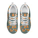 Christmas Fox Pattern Print White Sneakers