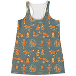 Christmas Fox Pattern Print Women's Racerback Tank Top
