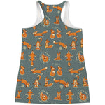 Christmas Fox Pattern Print Women's Racerback Tank Top
